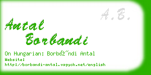 antal borbandi business card